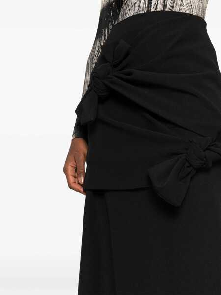 Fuste MSGM Msgm Knot-Detail A-Line Midi Skirt Black Femei (BM 15369073) 5