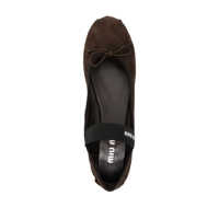 Balerini Miu Miu Dama - Balerini Miu Miu Miu Miu Bow Detail Suede Ballerina Shoes MORO Femei (BM 15370750) - B-mall.ro