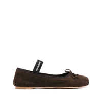 Balerini Miu Miu Bow Detail Suede Ballerina Shoes Femei