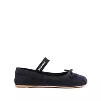 Balerini Miu Miu Bow-Detail Suede Ballerina Shoes Femei