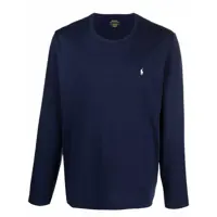Tricouri Polo Polo Ralph Lauren Blue Cotton T-Shirt With Embroidered Logo Barbati