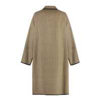 Geci Bottega Veneta Dama - Paltoane Bottega Veneta Bottega Veneta Prince-Of-Wales Wool Coat Beige Femei (BM 15375694) - B-mall.ro