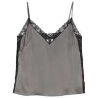 Topuri Alberta Ferretti Satin Top With Lace Inserts Femei