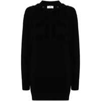 Rochii Elisabetta Franchi Short Black Sweatshirt Dress With Logo Femei