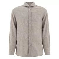 Camasi Brunello Cucinelli Paisley Jacquard Flannel Shirt Barbati