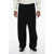 RANDOM IDENTITIES Elastic Waist Straight Fit Peated Pants Black