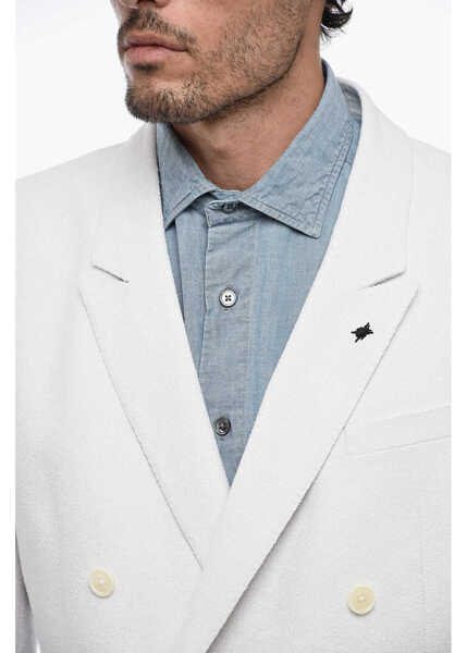 Sacouri CORNELIANI Cc Collection Double Breasted Blazer With Peak Lapel White Barbati (BM 15388657) 3