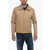 CORNELIANI Id Zipped Overshirt With Logoed Buttons Beige