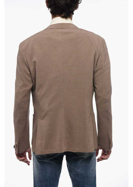 Sacouri CORNELIANI Halflined Hopsack Blazer Beige Barbati (BM 15388669) 2