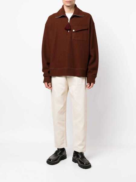 Pantaloni casual Fendi Low-Crotch Cropped Pants With Pleats White Barbati (BM 15388948) 2