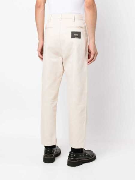 Pantaloni casual Fendi Low-Crotch Cropped Pants With Pleats White Barbati (BM 15388948) 4