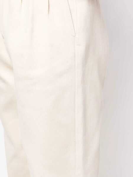 Pantaloni casual Fendi Low-Crotch Cropped Pants With Pleats White Barbati (BM 15388948) 5