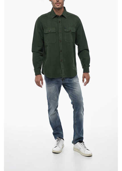 Camasi casual Fay Long Sleeved Linen Blend Shirt Beige Barbati (BM 15389242) 4