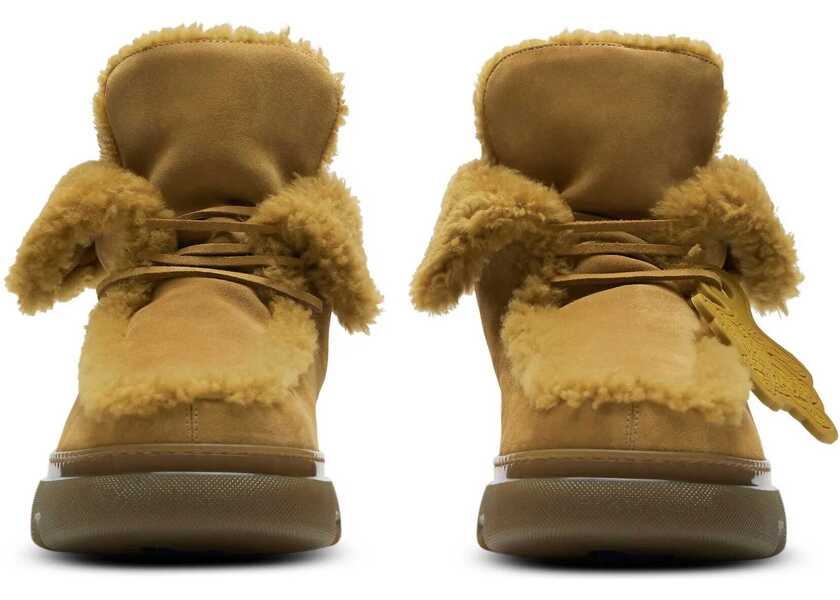Ghete Burberry Chunky Sole Shearling Boots Beige Barbati (BM 15389332) 3