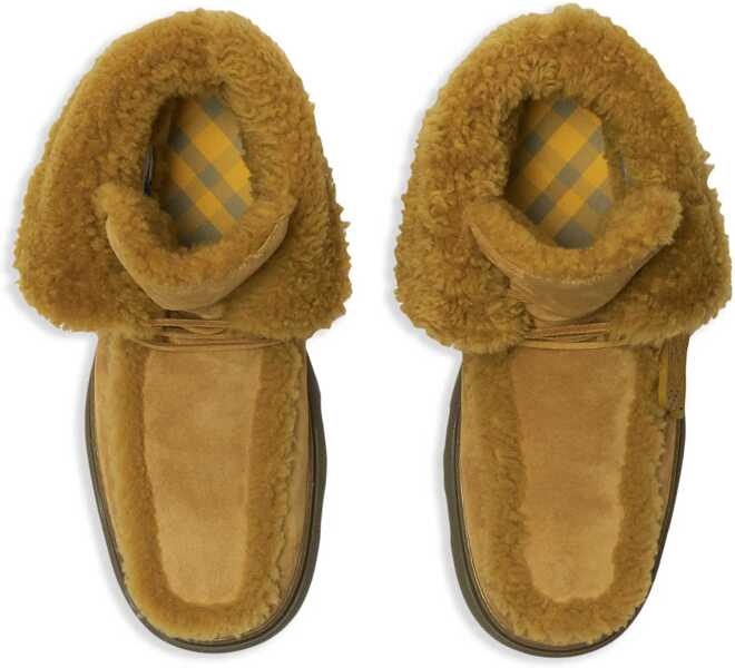 Ghete Burberry Chunky Sole Shearling Boots Beige Barbati (BM 15389332) 5