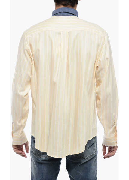 Camasi casual 4SDESIGNS Button Down Awning Striped Shirt Orange Barbati (BM 15389446) 2