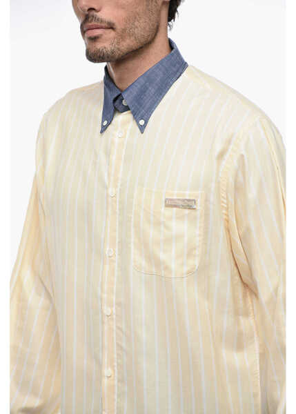 Camasi casual 4SDESIGNS Button Down Awning Striped Shirt Orange Barbati (BM 15389446) 3