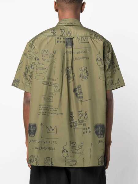 Camasi casual JUNYA WATANABE Short-Sleeved Shirt With Basquiat Pattern Military Green Barbati (BM 15389497) 4