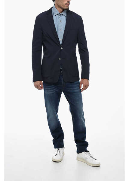 Sacouri CORNELIANI Id Unlined Blazer With Patch Pockets Blue Barbati (BM 15389542) 4