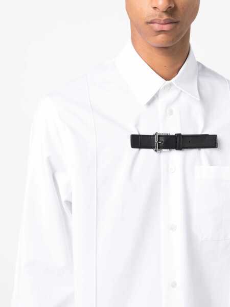Camasi casual Versace Long Sleeved Shirt With Buckle Detail White Barbati (BM 15389563) 5