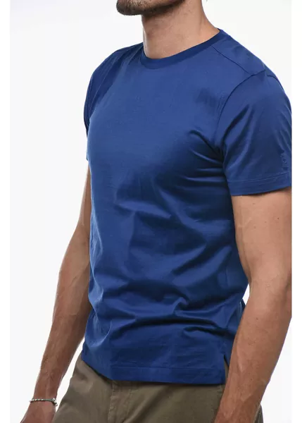 Tricouri CORNELIANI Solid Color Crewneck T-Shirt Blue Barbati (BM 15389650) 2