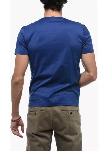 Tricouri CORNELIANI Solid Color Crewneck T-Shirt Blue Barbati (BM 15389650) 4