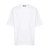 Tricouri White T-Shirt With Tone-On-Tone Logo Printed On The Front In Cotton Man Barbati