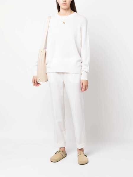 Pantaloni casual P.A.R.O.S.H. P.A.R.O.S.H. Tapered Drawstring Trousers WHITE Femei (BM 15395572) 2
