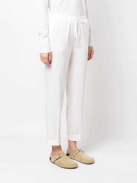 Pantaloni casual P.A.R.O.S.H. P.A.R.O.S.H. Tapered Drawstring Trousers WHITE Femei (BM 15395572) 3
