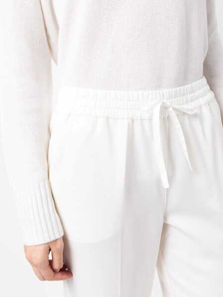 Pantaloni casual P.A.R.O.S.H. P.A.R.O.S.H. Tapered Drawstring Trousers WHITE Femei (BM 15395572) 5