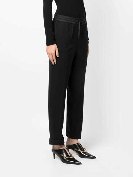 Pantaloni casual P.A.R.O.S.H. P.A.R.O.S.H. Drawstring Straight-Leg Trousers Black Femei (BM 15395578) 3