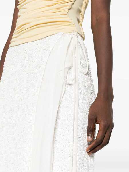 Fuste P.A.R.O.S.H. P.A.R.O.S.H. Sequinned Wrap Midi Skirt White Femei (BM 15395986) 5