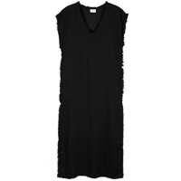 Rochii P.A.R.O.S.H. Frayed Linen Midi Dress Femei
