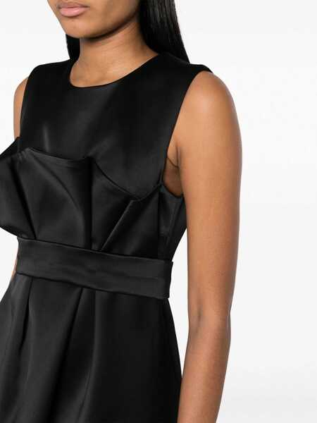 Rochii P.A.R.O.S.H. P.A.R.O.S.H. Satin Belted Sleveless Minidress Black Femei (BM 15396139) 5