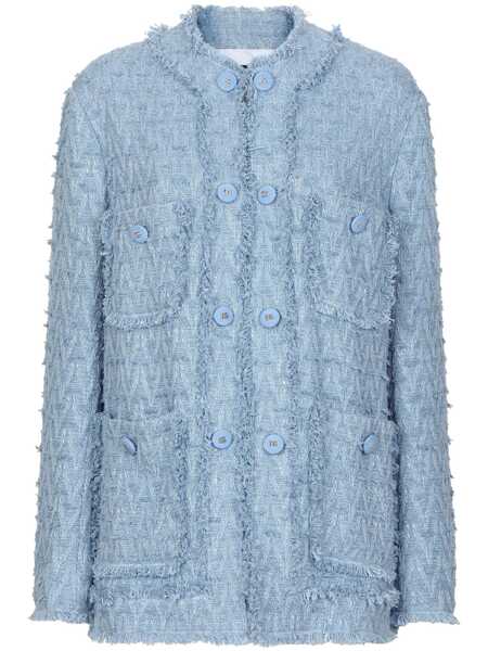 Geci Dolce & Gabbana Light Blue Single-Breasted Jacket With Logo Detail On Buttons In Cotton Blend Woman BLUE Femei (BM 15396535) 1