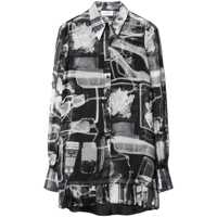 Rochii Off-White X-Ray-Print Silk Shirt Dress Femei