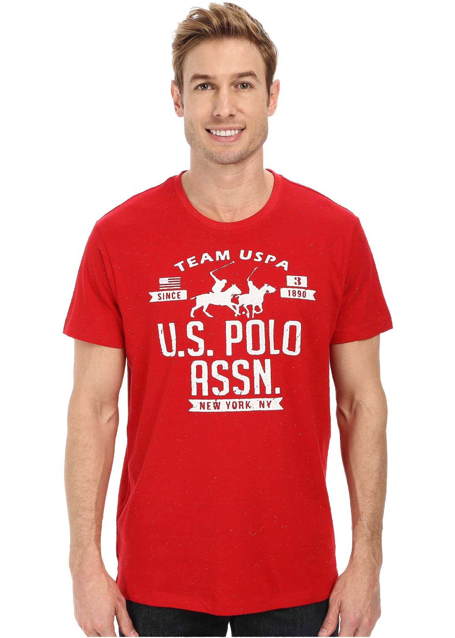 Tricou U.S. POLO ASSN. Flecked Graphic T-Shirt Engine Red