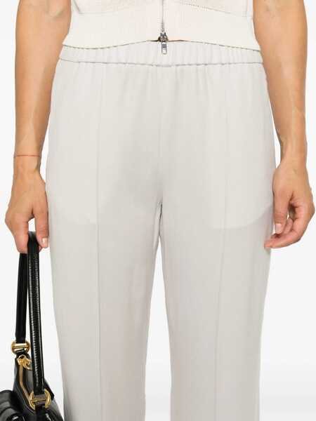 Pantaloni Fabiana Filippi FLANNEL JOGGING TROUSERS WITH FRONT CREASAND FILO DIAMANTE Beige Femei (BM 15407296) 5