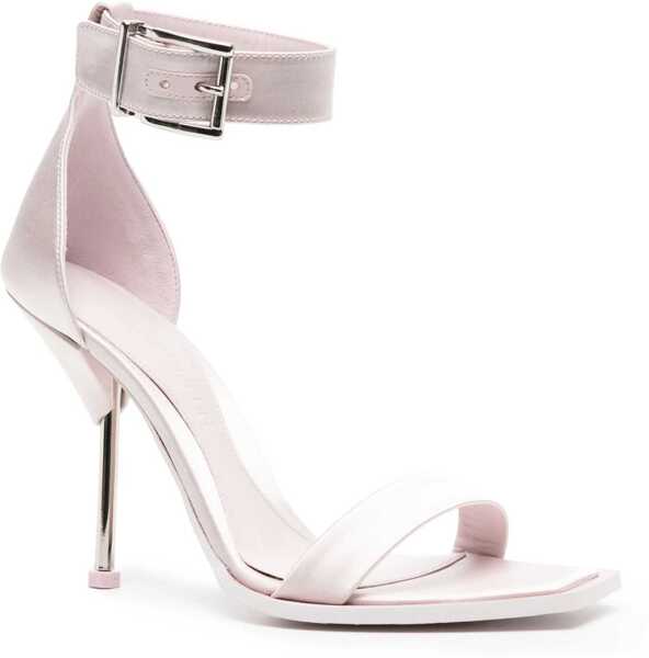 Sandale cu toc Alexander McQueen Satin Sandals With Strap Heel 10Cm Pink Femei (BM 15407746) 2