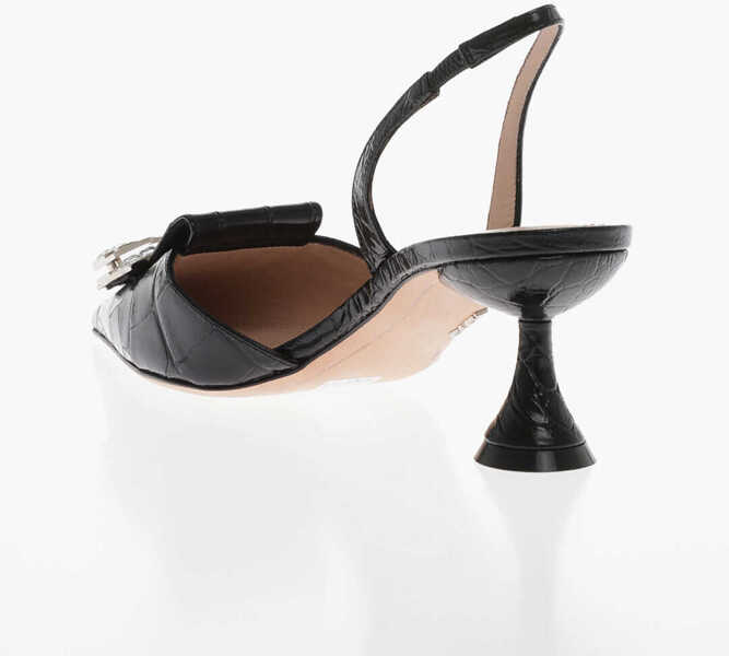 Sandale cu toc RODO Pointed Sandals With Rhinestones Detail Heel 6 Cm Black Femei (BM 15407815) 2