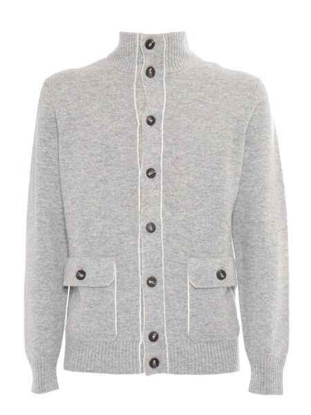 Jachete Kangra KNITTED JACKET WITH BUTTONS AND POCKETS Gray Barbati (BM 15426205) 1