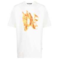 Tricouri Palm Angels Palm Angels Burning Pa-Print T-Shirt