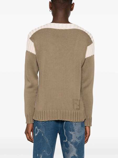 Pulovere Fendi Cotton And Cashmere Sweater BEIGE Barbati (BM 15435418) 4