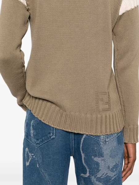 Pulovere Fendi Cotton And Cashmere Sweater BEIGE Barbati (BM 15435418) 5