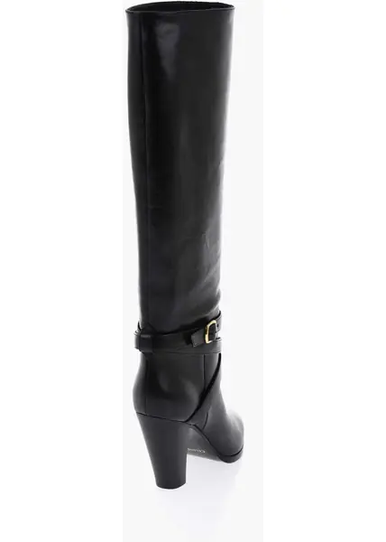 Cizme lungi Cline Knee-Length Wilters Leather Boots With Ankle Strap 10Cm Black Femei (BM 15435850) 2