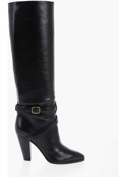 Cizme lungi Cline Knee-Length Wilters Leather Boots With Ankle Strap 10Cm Black Femei (BM 15435850) 3