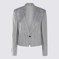 Sacouri Brunello Cucinelli Striped Cropped Blazer With Monili Femei