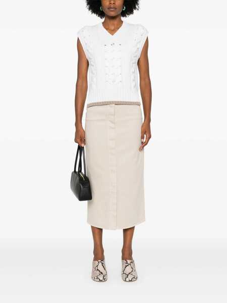 Fuste Lorena Antoniazzi DENIM SKIRT Beige Femei (BM 15445033) 2