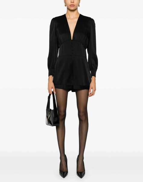 Salopete Saint Laurent V-Neck Jumpsuit BLACK Femei (BM 15445936) 2