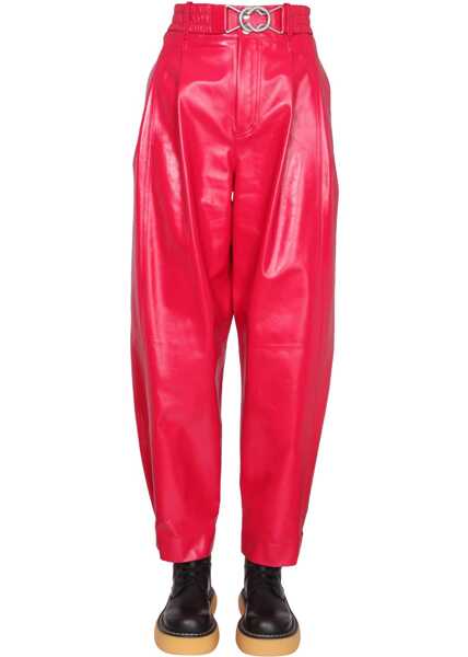 Pantaloni casual Bottega Veneta Leather Pants RED Femei (BM 15448396) 1